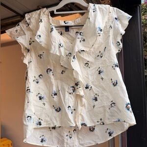 Universal Thread Cream Floral Ruffle Blouse